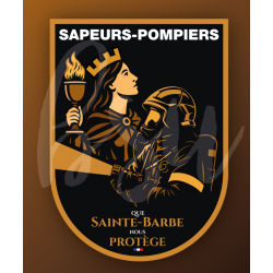 Série limitée n°5 - Ecusson PVC : Que Sainte-Barbe nous protège